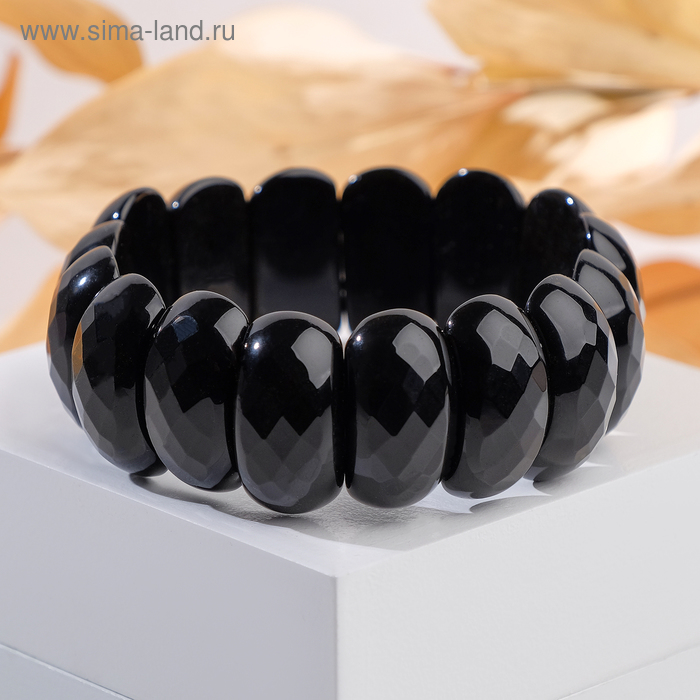 Браслет "Агат черный" пластина гранёная
Браслет "Агат черный" пластина гранёная