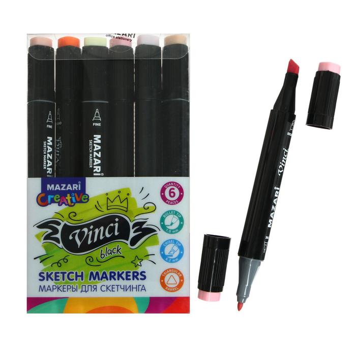 Набор двухсторонних маркеров для скетчинга Mazari Vinci, Skin colors (телесные цвета), 6 цветов
Набор двухсторонних маркеров для скетчинга Mazari Vinci, Skin colors (телесные цвета), 6 цветов