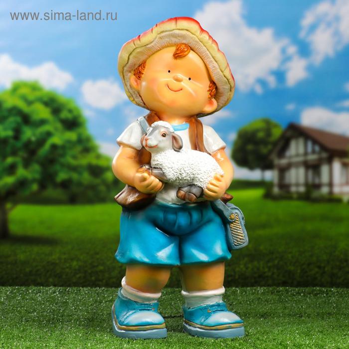 Садовая фигура "Мальчик с барашком" 15х19х46см
Садовая фигура "Мальчик с барашком" 15х19х46см