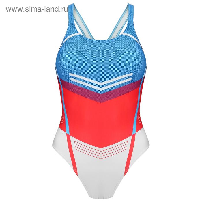 Купальник спортивный, слитный, подростковый, триколор, размер 44 
Купальник спортивный, слитный, подростковый, триколор, размер 44