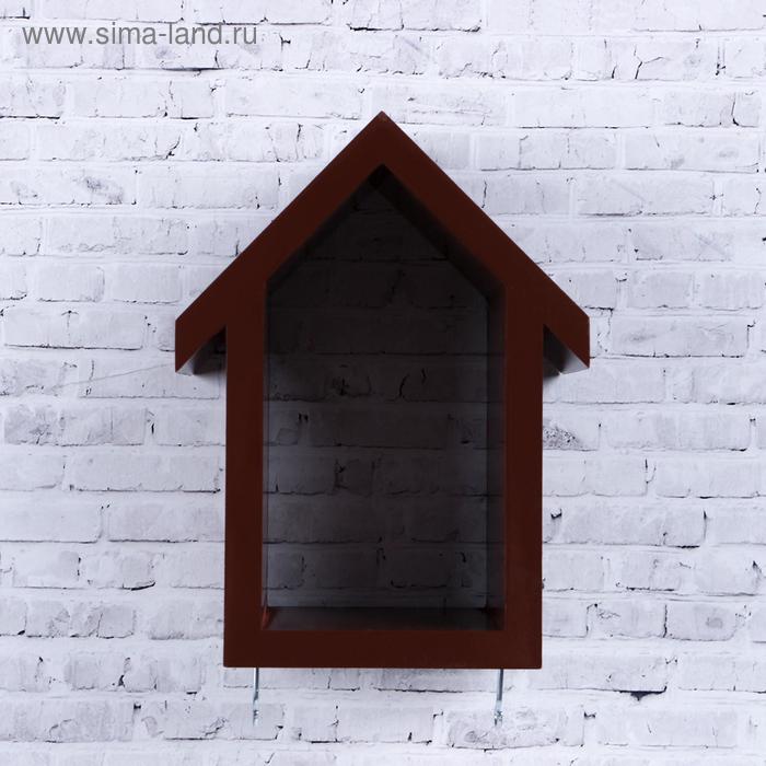 Ключница-полка Домик малая, 2 крючка, коричневая 23*17*10
Ключница-полка Домик малая, 2 крючка, коричневая 23*17*10