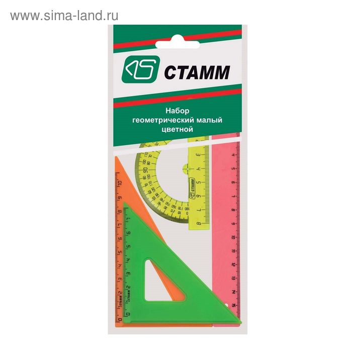 Набор геометрический Стамм Neon, малый: линейка 16 см, треугольник 7 см 45°, треугольник 10 см 30°, транспортир 8 см 180°.
Набор геометрический Стамм Neon, малый: линейка 16 см, треугольник 7 см 45°, треугольник 10 см 30°, транспортир 8 см 180°.