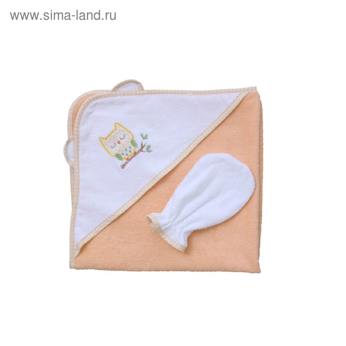 фото Набор для купания: полотенце-уголок, рукавичка, персиковый фея