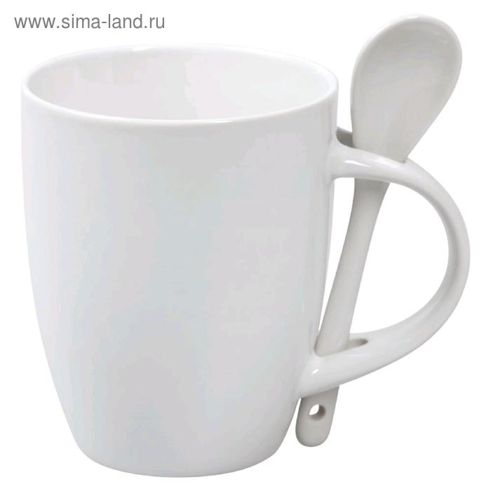 Кружка с ложкой, 300 мл, белая с белой
Кружка с ложкой, 300 мл, белая с белой