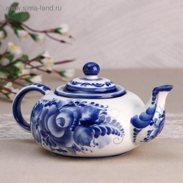 фото Чайник "сакура", 22х15х11см., 0.6 л, гжель