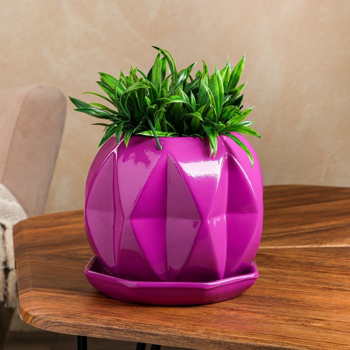 Горшок для цветов "Сфера", глазурь, сирень, 1.5 л
Горшок для цветов "Сфера", глазурь, сирень, 1.5 л