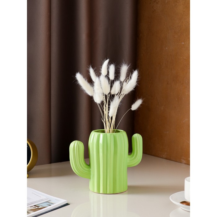 Ваза керамическая "Кактус", настольная, салатовая, 16 см
Ваза керамическая "Кактус", настольная, салатовая, 16 см