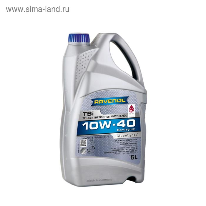 Моторное масло RAVENOL TSI SAE 10W-40, 5л
Моторное масло RAVENOL TSI SAE 10W-40, 5л