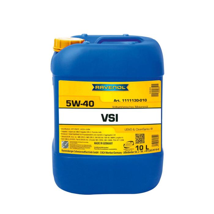 Моторное масло RAVENOL VSI SAE 5W-40, 10л 
Моторное масло RAVENOL VSI SAE 5W-40, 10л