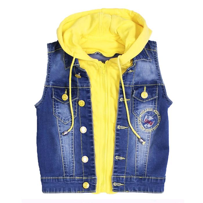 фото Жилет джинсовый для мальчиков, рост 86 см yuke jeans