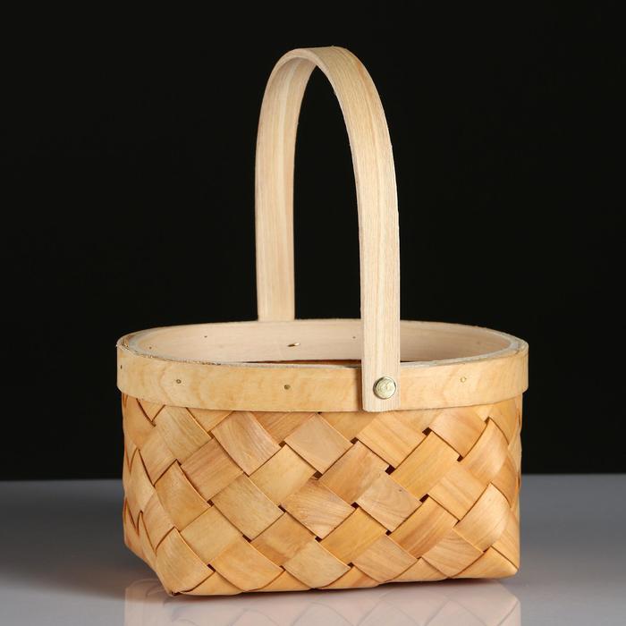 фото Корзина плетеная (секвойя), 19,5х13хh11/25 см, 1 шт., желтый