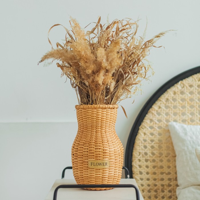 фото Корзина плетеная (ротанг), d13,5х26 см, 1 шт., натуральный