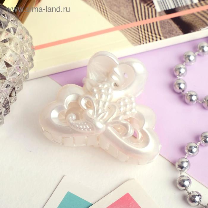 Краб для волос "Перелив" букетик в сердечках 6 см, белый
Краб для волос "Перелив" букетик в сердечках 6 см, белый