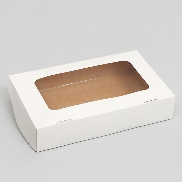 Контейнер на вынос, с окном, белый, 20 х 12 х 4 см