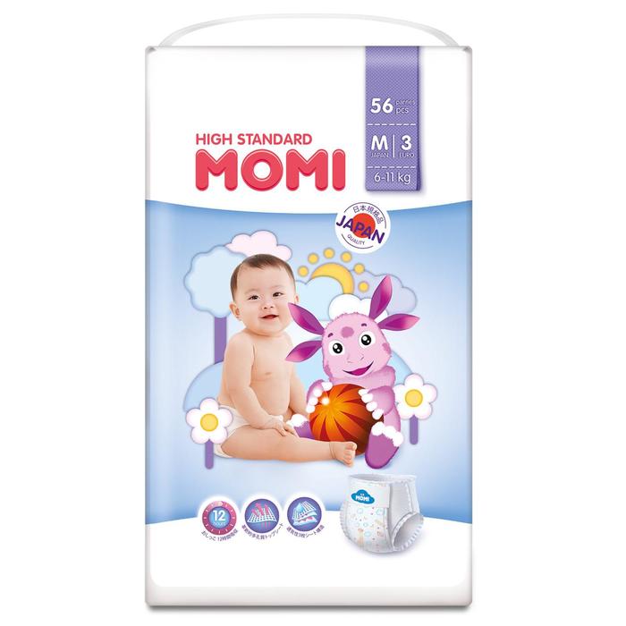Подгузники-трусики MOMI High Standard M (6-11 кг), 56 шт
Подгузники-трусики MOMI High Standard M (6-11 кг), 56 шт