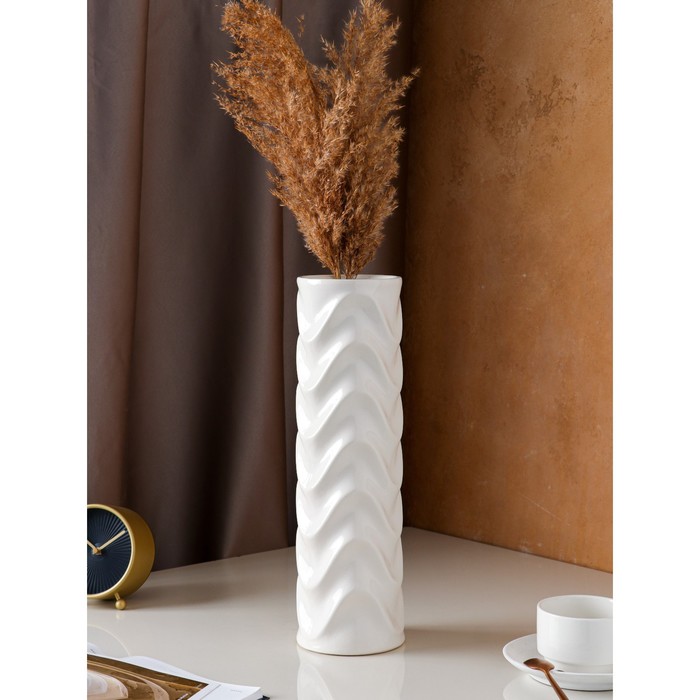 Ваза керамическая "Волна", настольная, белая, 40 см
Ваза керамическая "Волна", настольная, белая, 40 см