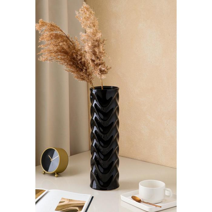 Ваза керамическая "Волна", настольная, чёрная, 40 см
Ваза керамическая "Волна", настольная, чёрная, 40 см