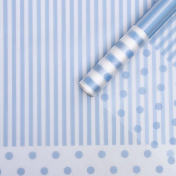 Плёнка матовая "Линии-горох" голубой, 0,58 х 10 м
Плёнка матовая "Линии-горох" голубой, 0,58 х 10 м