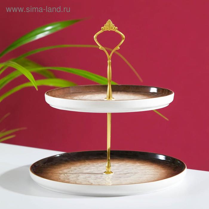 Блюдо 2-х ярусное «Марлет», d=25/20 см, цвет коричневый
Блюдо 2-х ярусное «Марлет», d=25/20 см, цвет коричневый