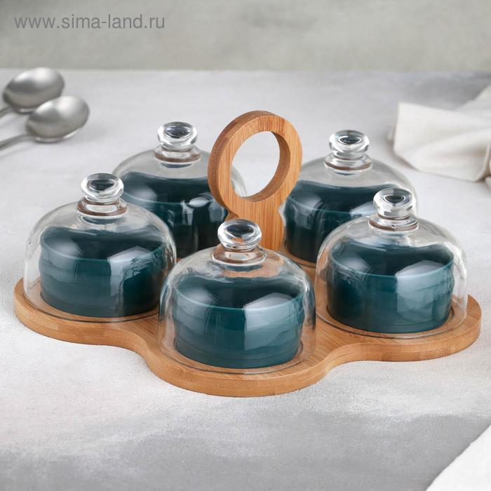 Набор соусников керамический на деревянной подставке «Изумруд», 5 предметов, цвет зелёный
Набор соусников керамический на деревянной подставке «Изумруд», 5 предметов, цвет зелёный