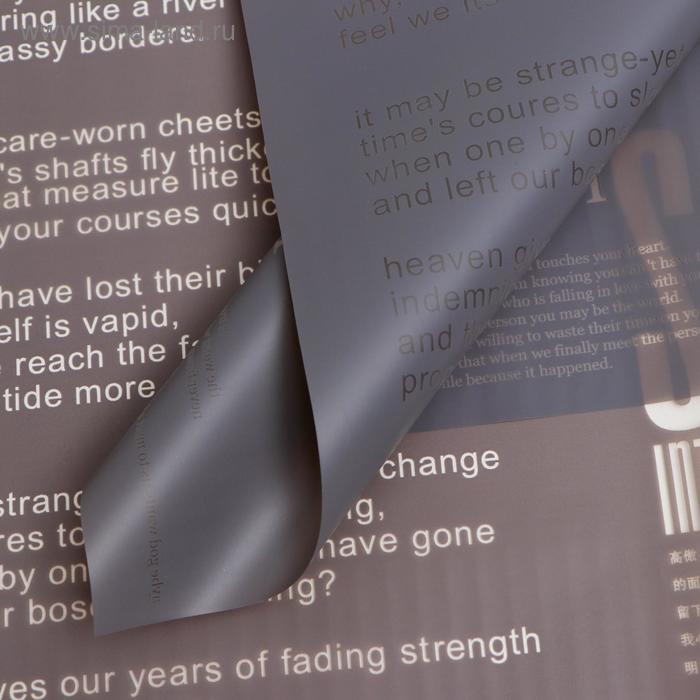 Плёнка матовая "Модный журнал" серый, 0,58 х 0,58 м
Плёнка матовая "Модный журнал" серый, 0,58 х 0,58 м