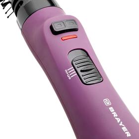 Фен-щётка BRAYER BR3133VT, 1200 Вт, 2 скорости, 1 насадка, чёрно-фиолетовая 
Фен-щётка BRAYER BR3133VT, 1200 Вт, 2 скорости, 1 насадка, чёрно-фиолетовая