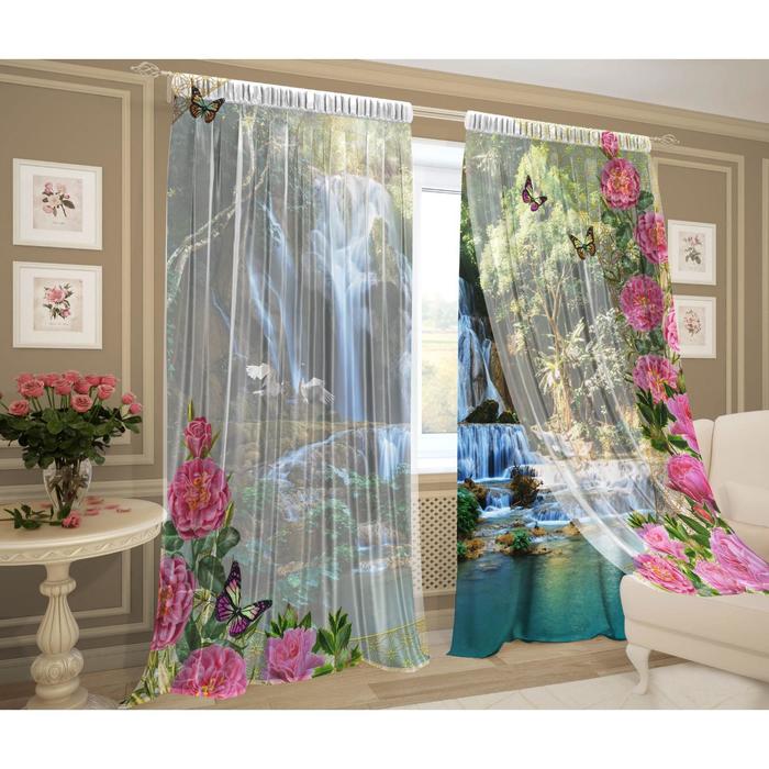 Комплект штор 3D эффект Эдем шторы (150х270-2шт), тюль (150х270-2шт), габардин, пэ 100% 
Комплект штор 3D эффект Эдем шторы (150х270-2шт), тюль (150х270-2шт), габардин, пэ 100%