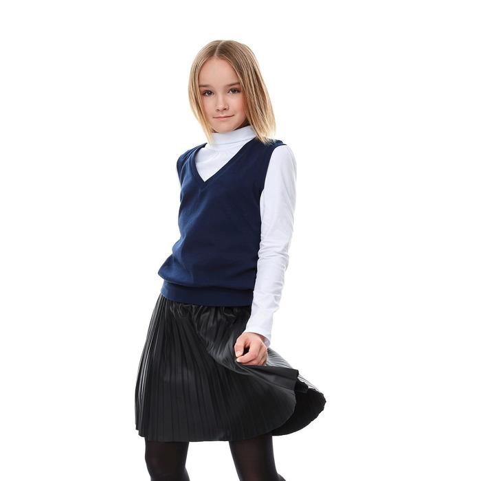 фото Жилет для девочки, рост 152 см, цвет синий umka