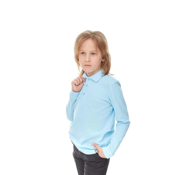 фото Рубашка-поло для мальчика, рост 140 см, цвет голубой umka