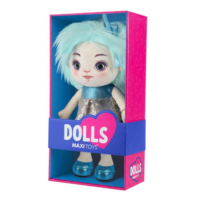 фото Мягкая игрушка «кукла карина» в сине-серебряном платье, 35 см maxitoys