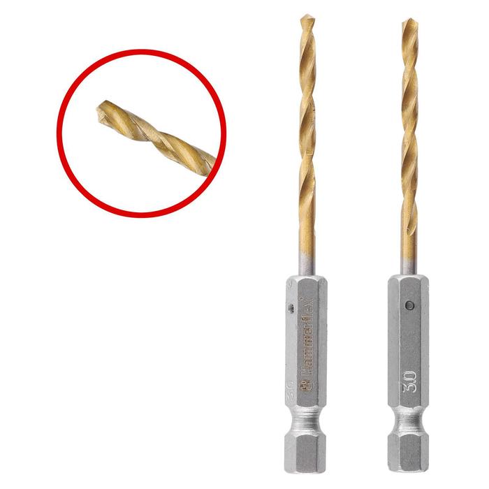 Сверло по металлу Hammer Flex 202-803, HSS-4241, TIN, HEX, d=3 мм, 81 мм, 2 шт.
Сверло по металлу Hammer Flex 202-803, HSS-4241, TIN, HEX, d=3 мм, 81 мм, 2 шт.