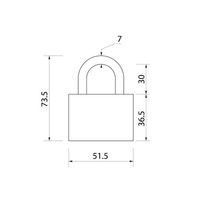 фото Замок навесной, тип 5, 6х60 мм тундра