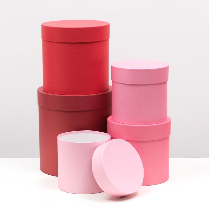 Набор круглых коробок 5 в 1 "Пантон 200-о", 23 х 23 х 25 - 15 х 15 х 15 см
Набор круглых коробок 5 в 1 "Пантон 200-о", 23 х 23 х 25 - 15 х 15 х 15 см