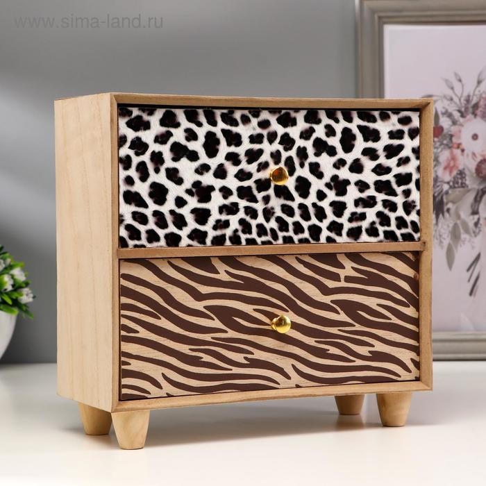 Шкатулка дерево комод 2 ящика "Леопард и зебра" 22х11х23 см УЦЕНКА
Шкатулка дерево комод 2 ящика "Леопард и зебра" 22х11х23 см УЦЕНКА