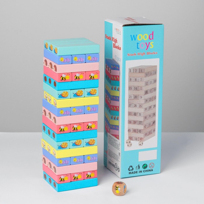 Игра настольная «Падающая башня, цветная с животными» 51 шт, 28,5х8,5х8 см
Игра настольная «Падающая башня, цветная с животными» 51 шт, 28,5х8,5х8 см