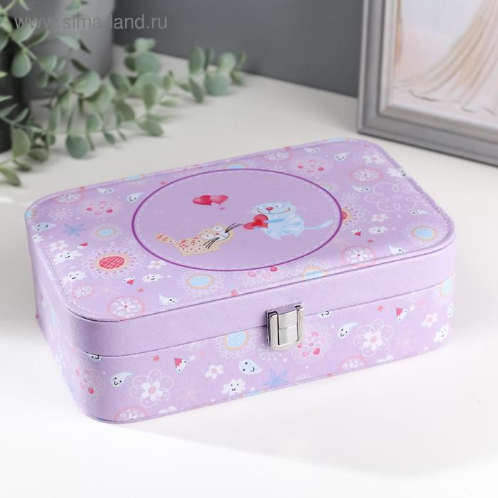 Шкатулка кожзам для украшений "Влюбленные котики" 7х14,5х22 см
Шкатулка кожзам для украшений "Влюбленные котики" 7х14,5х22 см