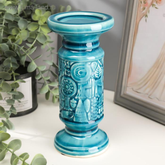 Подсвечник керамика на 1 свечу "Колонна лесная" 19х8,8х8,8 см