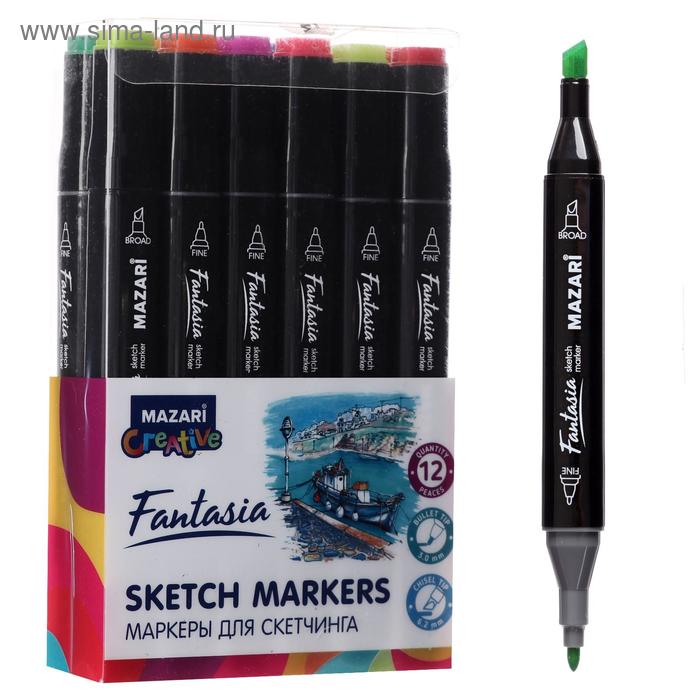 Набор двухсторонних маркеров для скетчинга Mazari Fantasia, Main+Fluorescent colors (основные и флуоресцентные цвета), 12 цветов
Набор двухсторонних маркеров для скетчинга Mazari Fantasia, Main+Fluorescent colors (основные и флуоресцентные цвета), 12 цветов