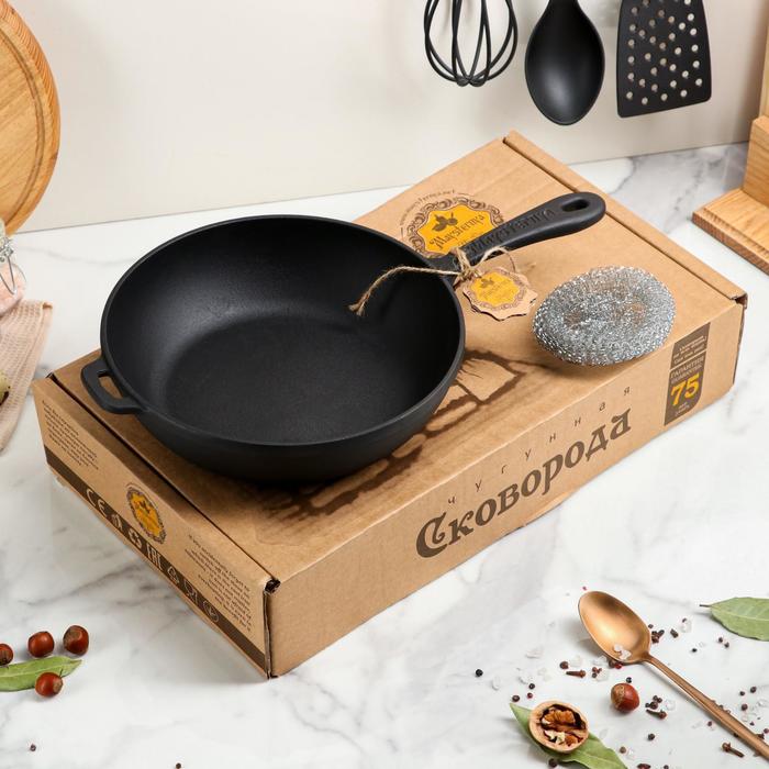 Сковорода чугунная литая, 240 х 60 мм, премиум набор
Сковорода чугунная литая, 240 х 60 мм, премиум набор