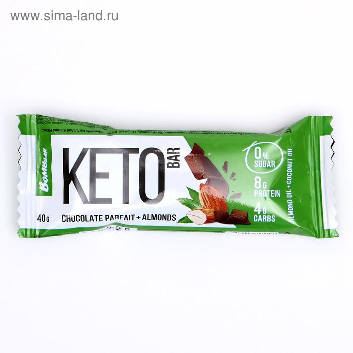 Протеиновый батончик КЕТО, шоколадный парфе и миндалем, спортивное питание, 40 г