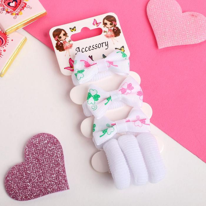 Резинка для волос "Бантик" (набор 6 шт) клевер, 3 см, белый
Резинка для волос "Бантик" (набор 6 шт) клевер, 3 см, белый