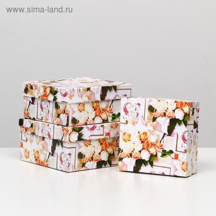 Набор коробок 3 в 1 "Свадьба 4", 19 х 19 х 9,5 - 15,5 х 15,5 х 6,5 см
Набор коробок 3 в 1 "Свадьба 4", 19 х 19 х 9,5 - 15,5 х 15,5 х 6,5 см