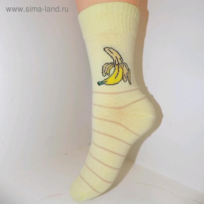 фото Носки женские, размер 23-25, цвет лимонный, 5 пар в уп. лысьвенская мануфактура