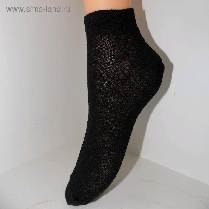 фото Носки женские ажурные, размер 23, цвет чёрный, 5 пар в уп. лысьвенская мануфактура