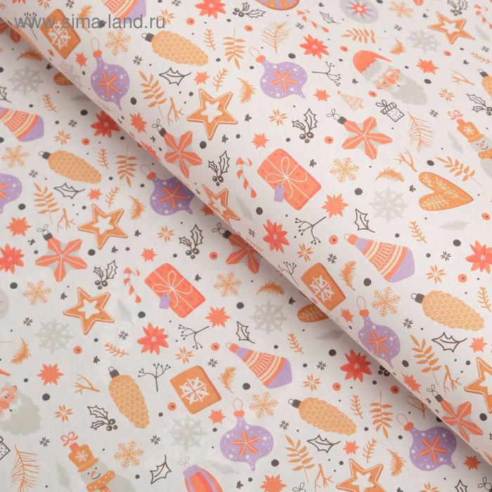 Бумага упаковочная, крафт, "Новогодний принт", 50 х 70 см 
Бумага упаковочная, крафт, "Новогодний принт", 50 х 70 см