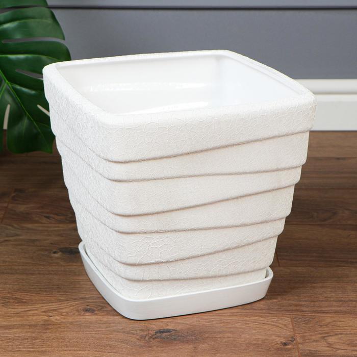 Горшок для цветов "Квадрат волна", шёлк, белый, керамика, 15 л
Горшок для цветов "Квадрат волна", шёлк, белый, керамика, 15 л
