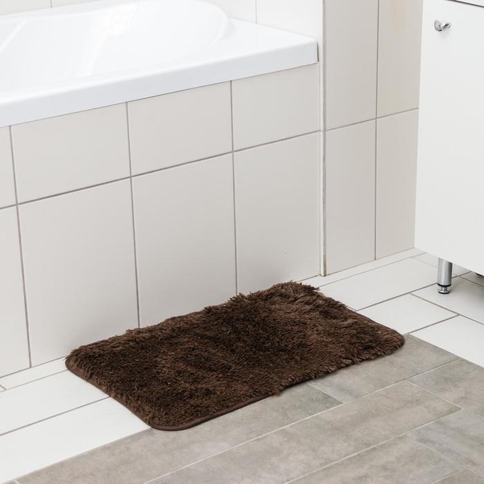 фото Коврик для ванной доляна «мягкий» 40×60 см, длина ворса 1,5 см, цвет микс
