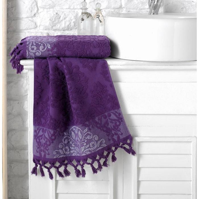 фото Полотенце ottoman жаккард, размер 40x60 см, цвет фиолетовый karna
