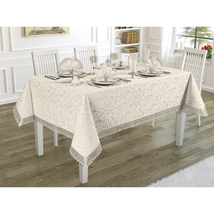 Скатерть 160х300 см, салфетки 35x35 см - 12 шт, цвет кремовый
Скатерть 160х300 см, салфетки 35x35 см - 12 шт, цвет кремовый