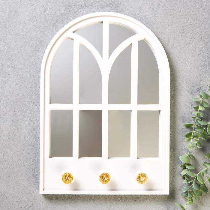 Крючки декоративные с зеркалом "Оконце" белый 37х26х5 см
Крючки декоративные с зеркалом "Оконце" белый 37х26х5 см